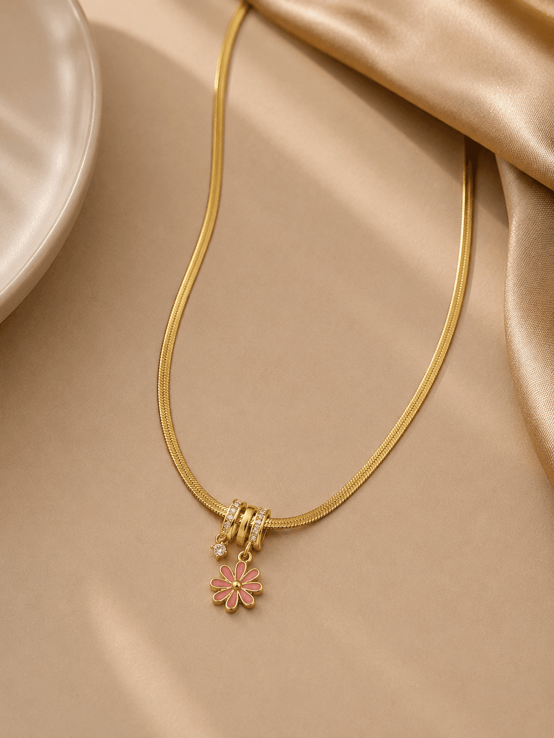 Pink Flower Necklace 2