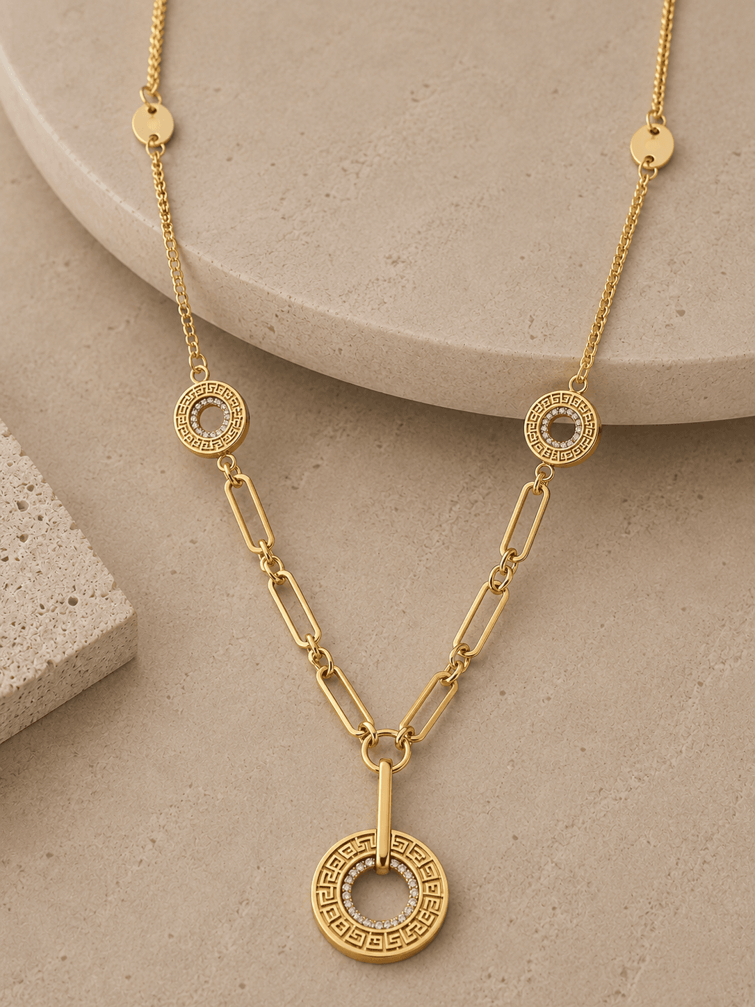 Greek Key Link Necklace 2