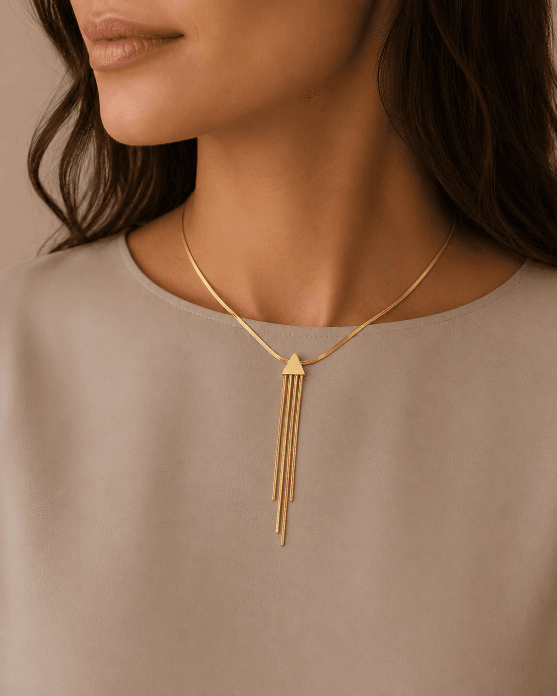 Triangle Tassel Necklace
