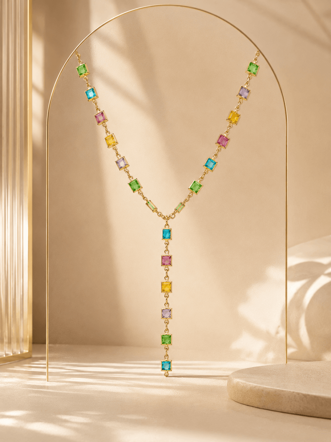 Colorblock Y Necklace