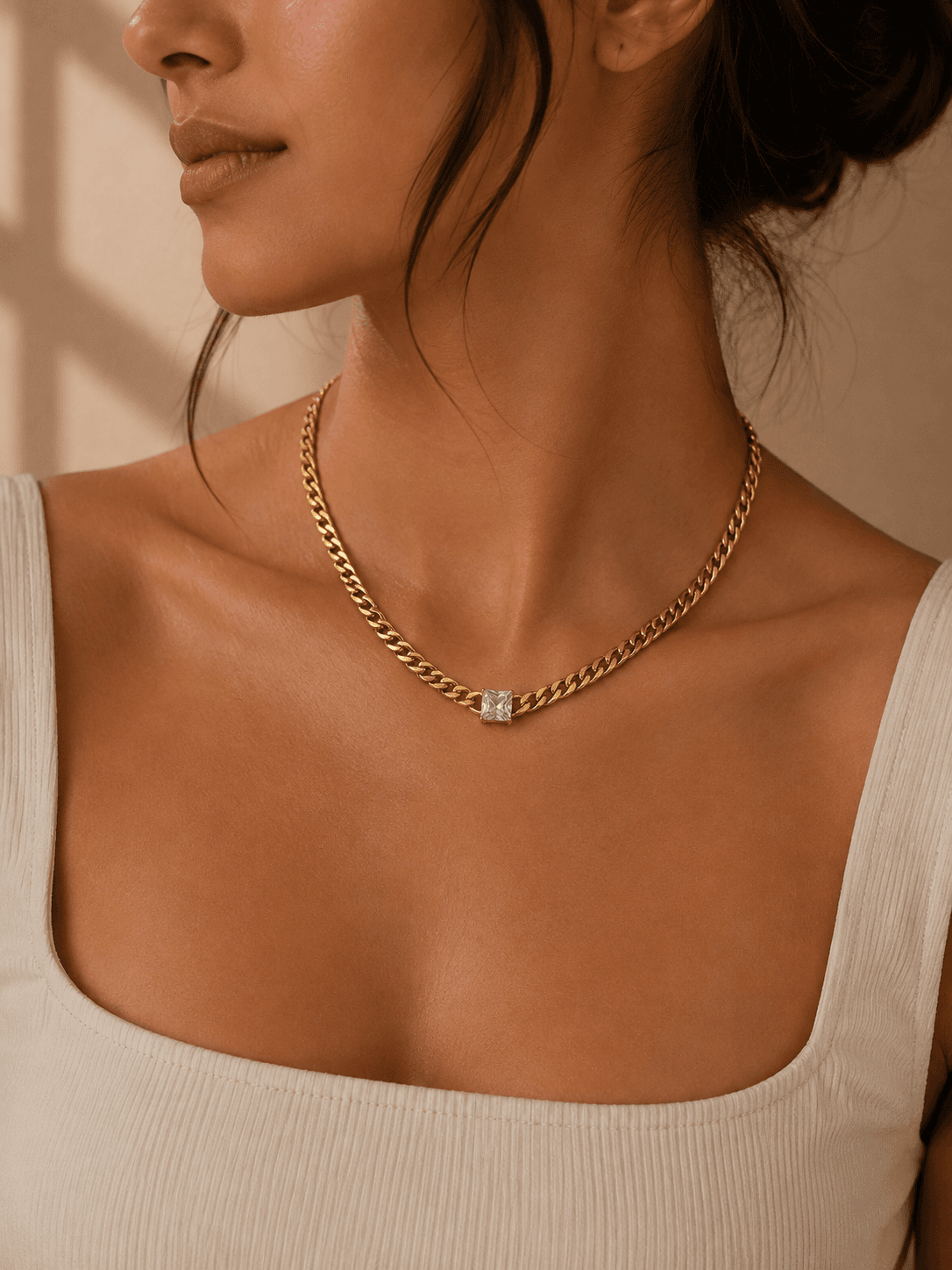 Crystal Curb Necklace