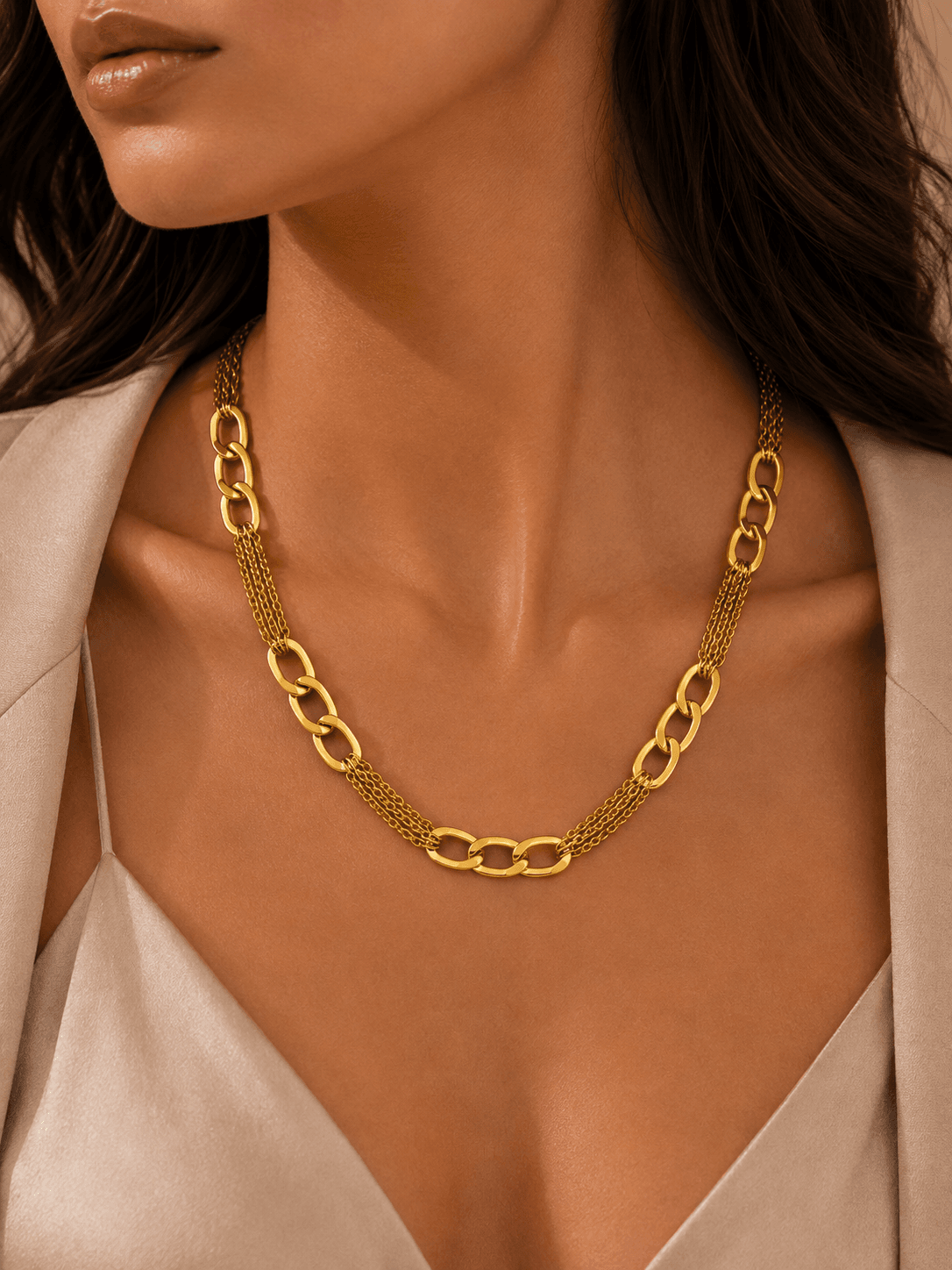 Triple Link Chain Necklace