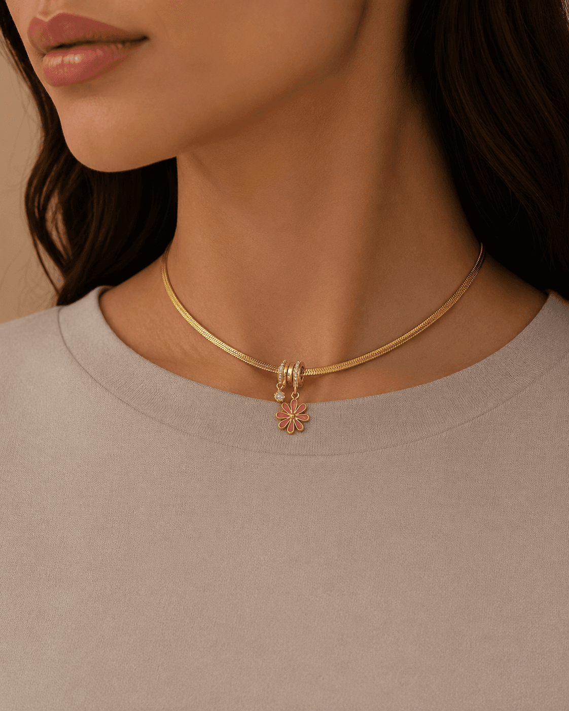 Pink Flower Necklace
