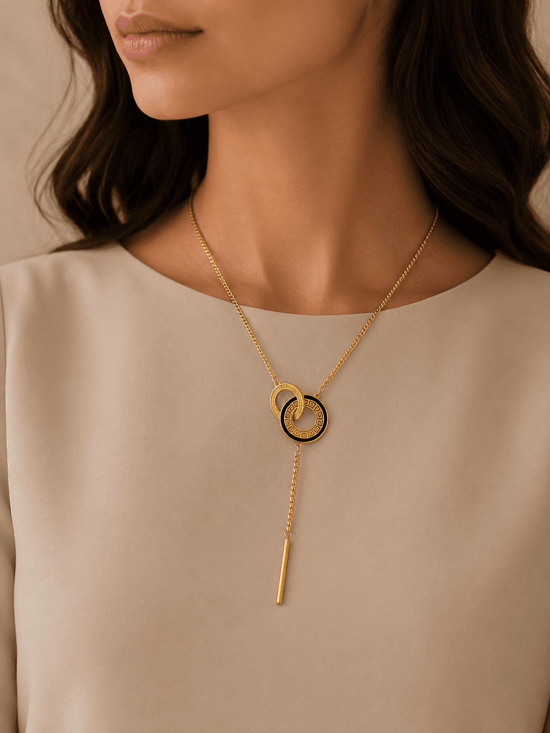 Interlocking Greek Key Necklace