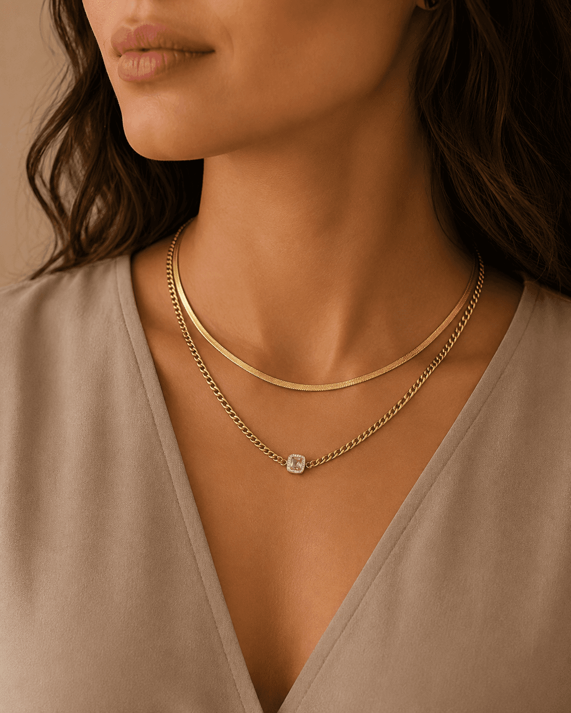 Golden Blush Duo Necklace